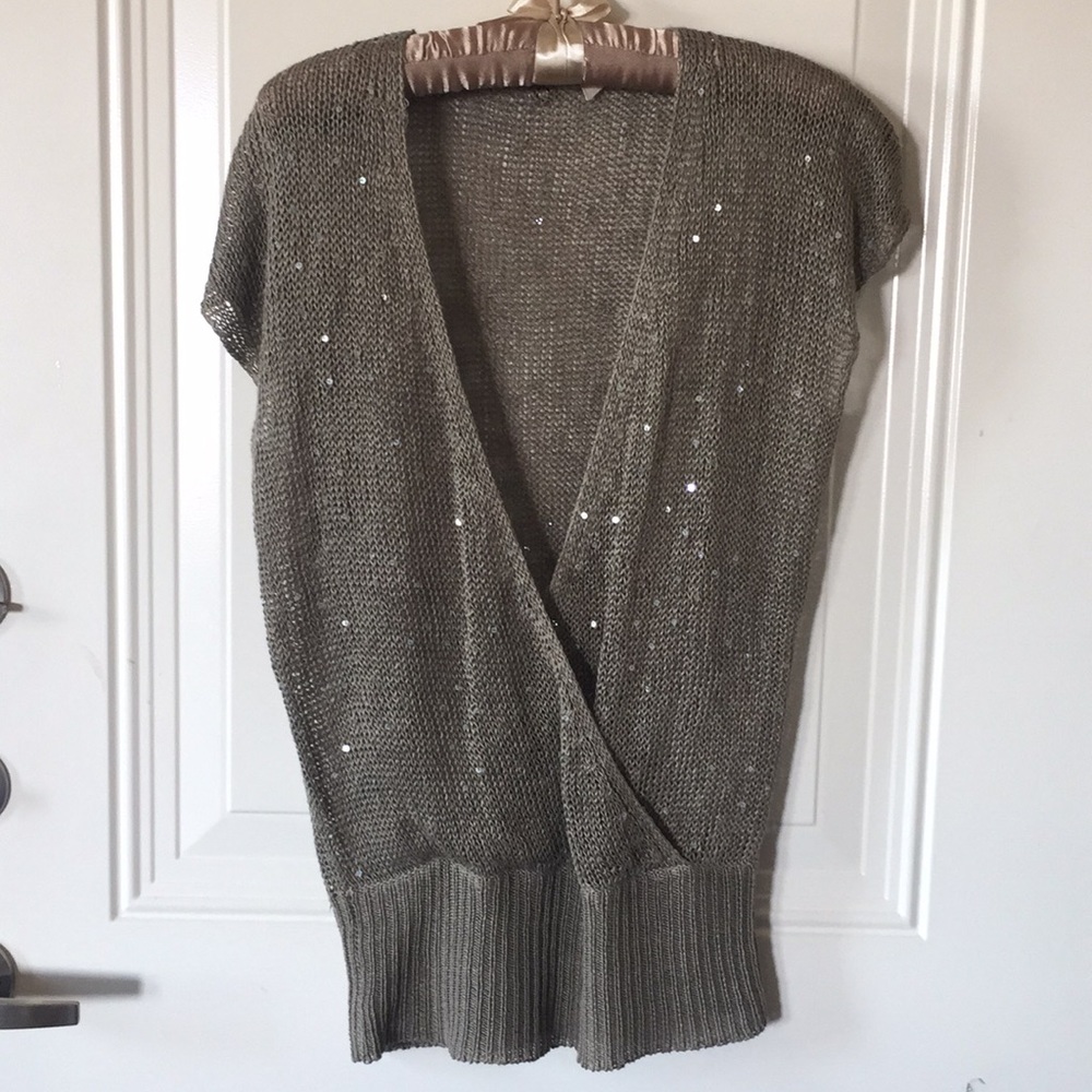 Faux wrap linen top